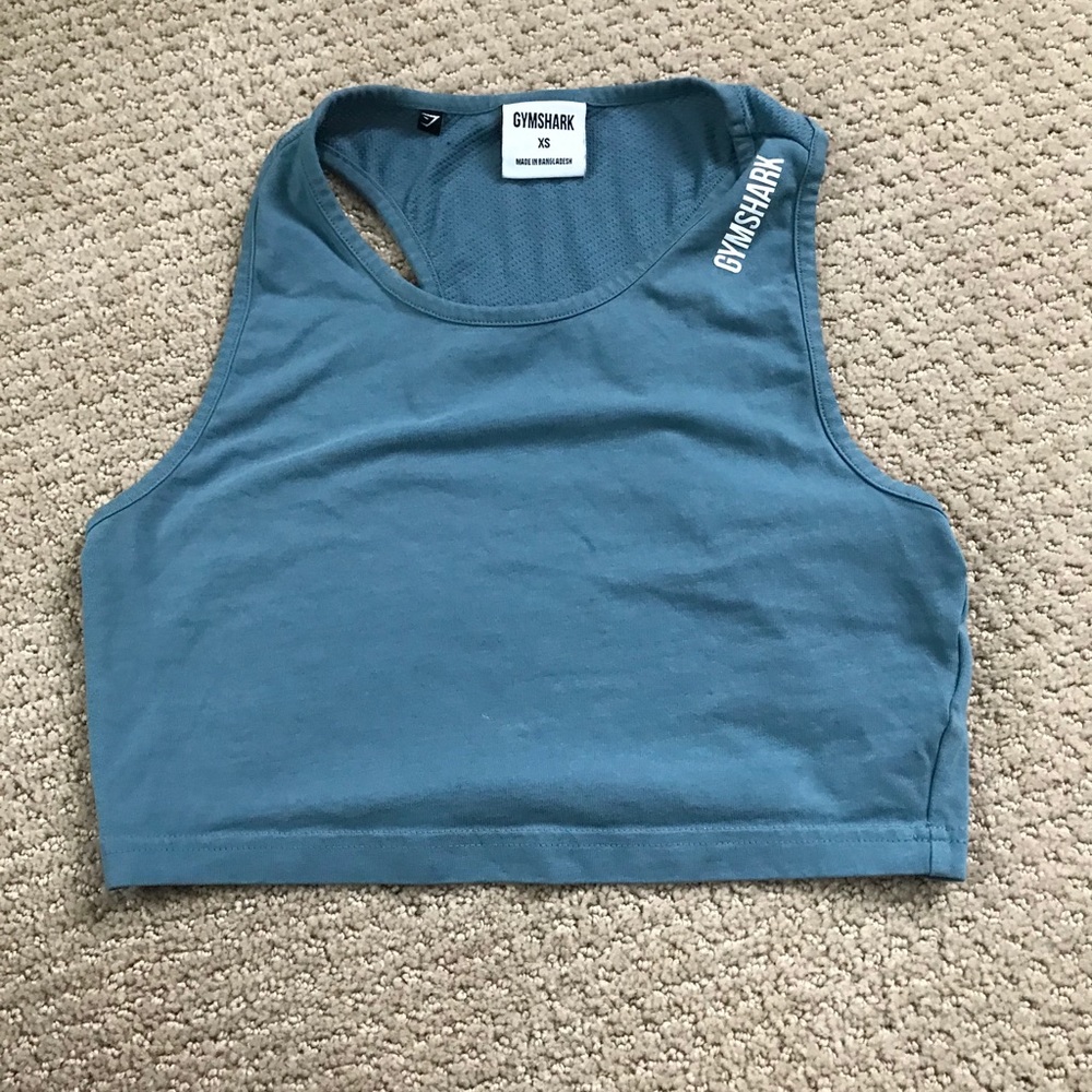 Gymshark Teal Cropped Training Top XS